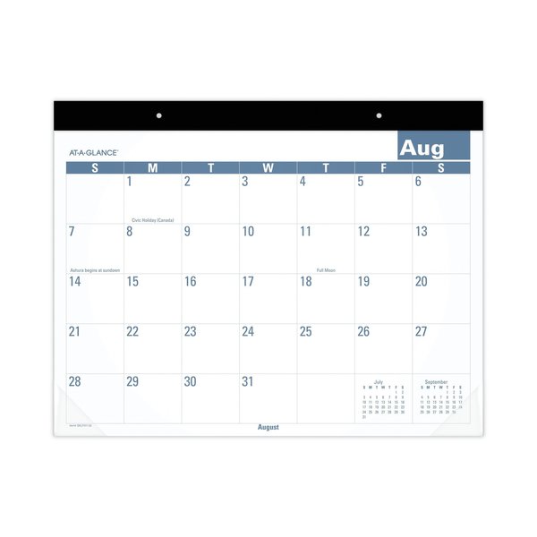 At-A-Glance Academic Large Print Desk Pad, 21.75 x 17, White/Blue Sheets, 12 Month (July to June): 2022 to 2023 SKLPAY32